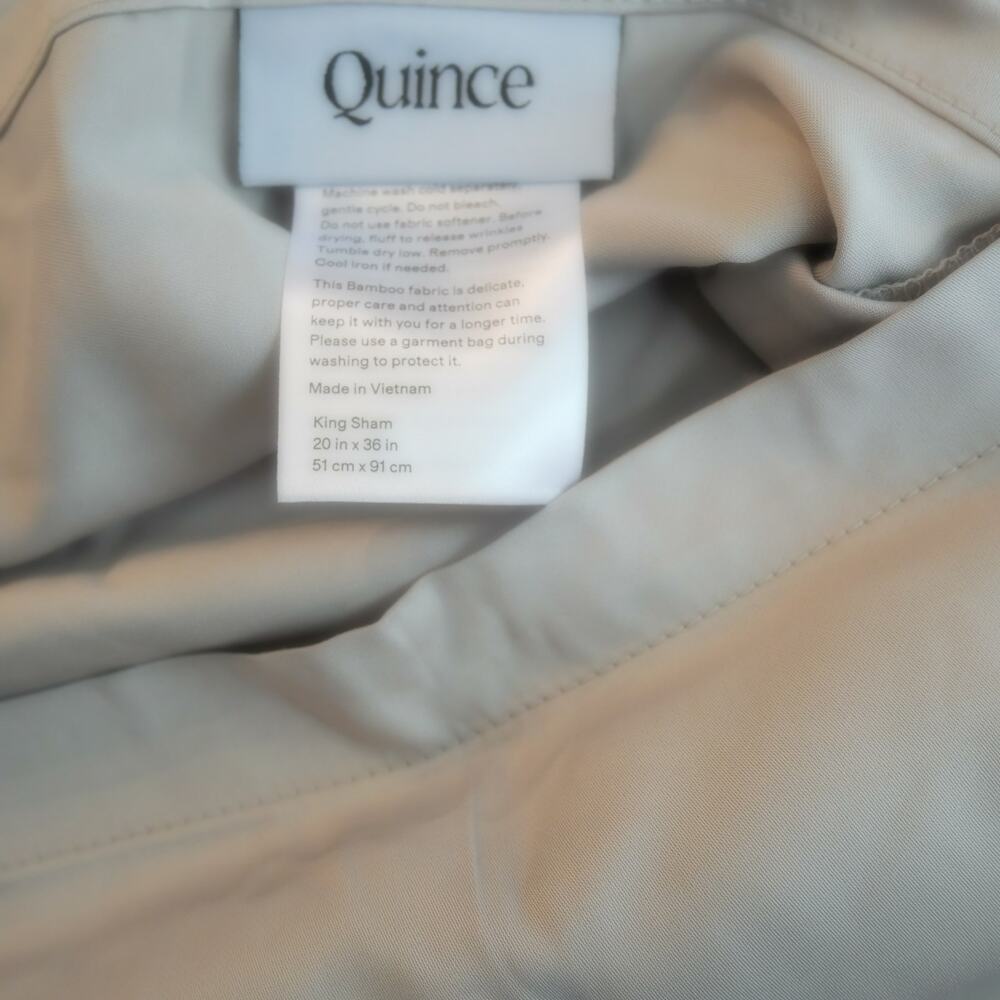 NEW Quince Bamboo Sham King Set of 2 Shams 100% Organic Bamboo Light Gray - Picture 6 of 7